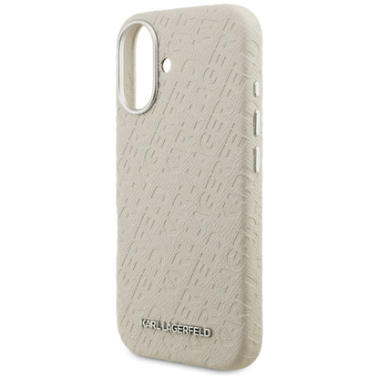 Karl Lagerfeld FW Stamped Karl MagSafe iPhone 16 Case - Beige_5