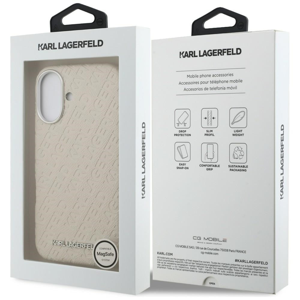 Karl Lagerfeld FW Stamped Karl MagSafe iPhone 16 Case - Beige_7