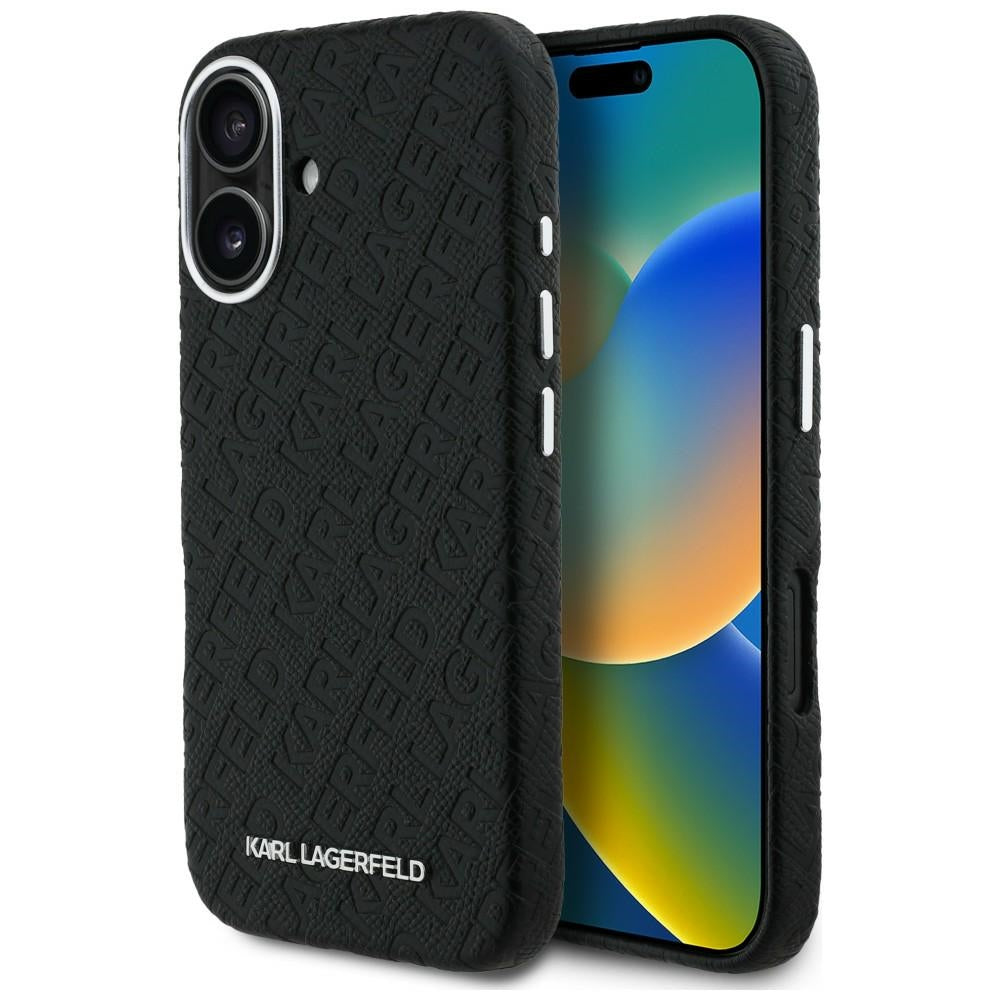 Karl Lagerfeld FW Stamped Karl MagSafe iPhone 16 Case - Black_0