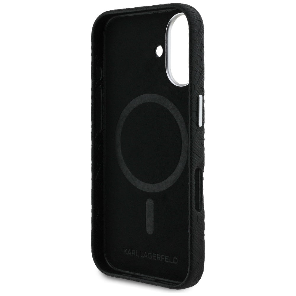 Karl Lagerfeld FW Stamped Karl MagSafe iPhone 16 Case - Black_6