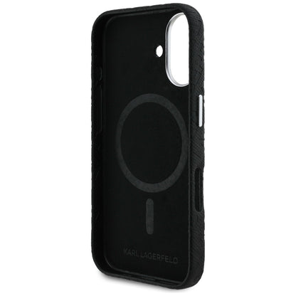 Karl Lagerfeld FW Stamped Karl MagSafe iPhone 16 Case - Black_6