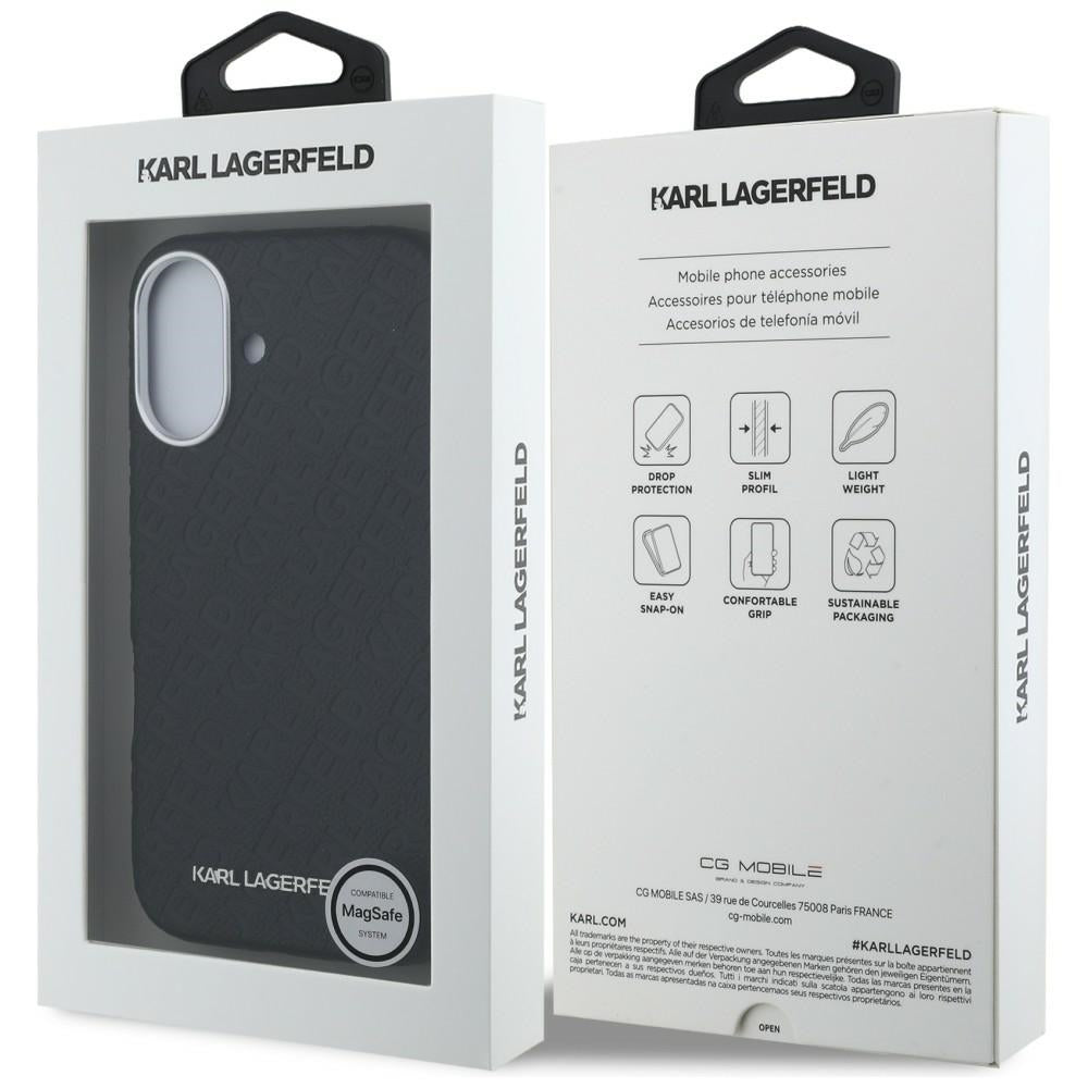 Karl Lagerfeld FW Stamped Karl MagSafe iPhone 16 Case - Black_7
