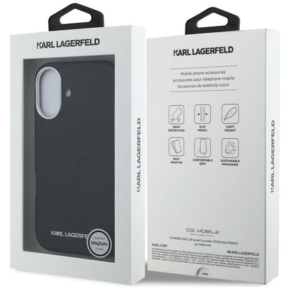 Karl Lagerfeld FW Stamped Karl MagSafe iPhone 16 Case - Black_7