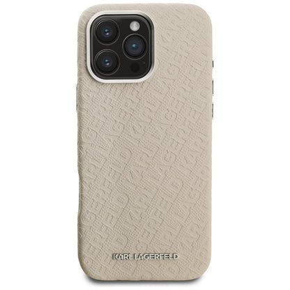 Karl Lagerfeld FW Stamped Karl MagSafe Case for iPhone 16 Pro - Beige_2