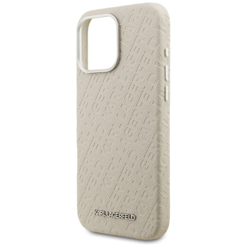 Karl Lagerfeld FW Stamped Karl MagSafe Case for iPhone 16 Pro - Beige_5