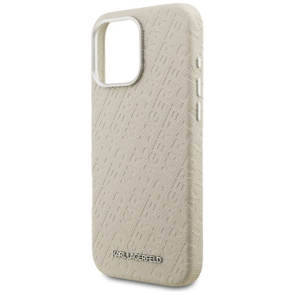 Karl Lagerfeld FW Stamped Karl MagSafe Case for iPhone 16 Pro - Beige_5