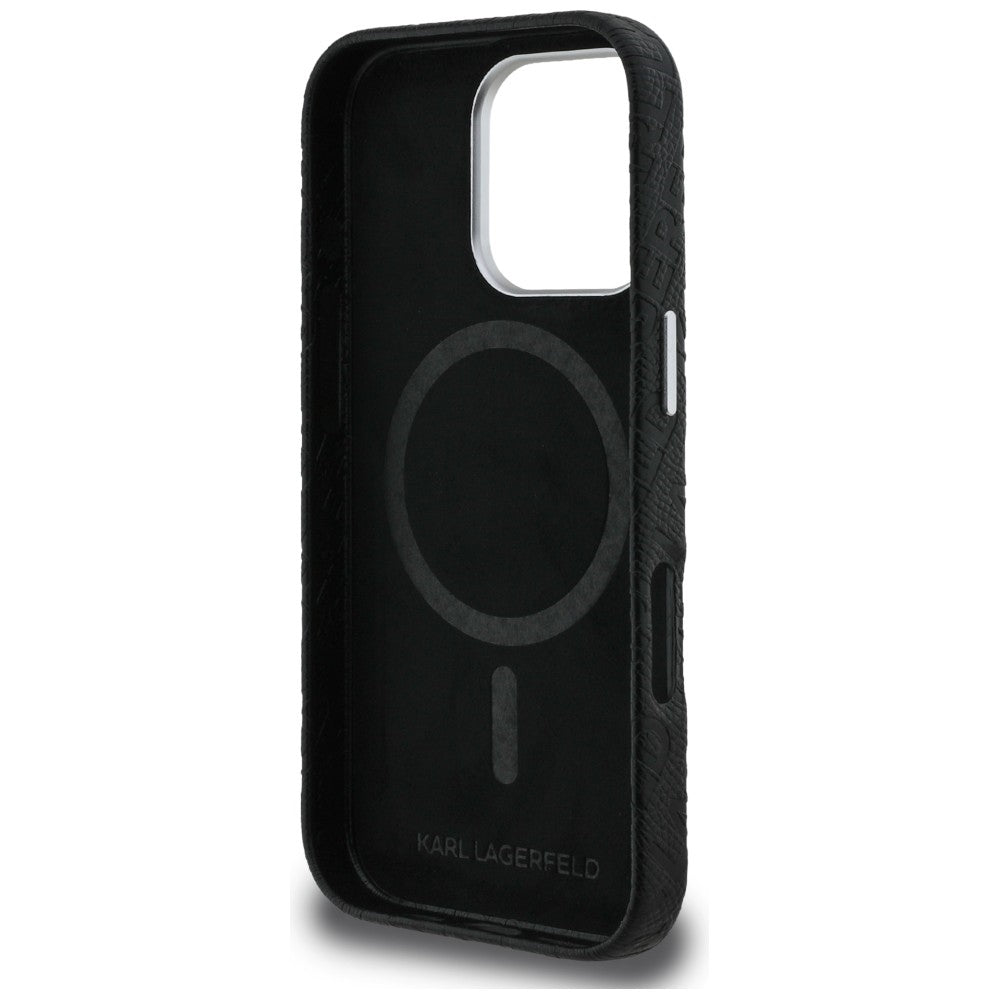 Karl Lagerfeld FW Stamped Karl MagSafe Case for iPhone 16 Pro - Black_6