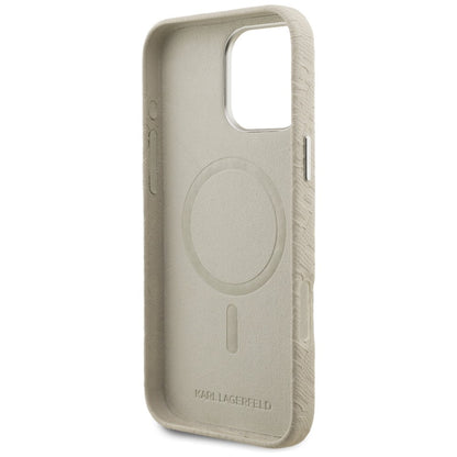 Karl Lagerfeld FW Stamped Karl MagSafe Case for iPhone 16 Pro Max - Beige_6