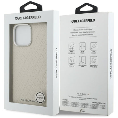 Karl Lagerfeld FW Stamped Karl MagSafe Case for iPhone 16 Pro Max - Beige_7