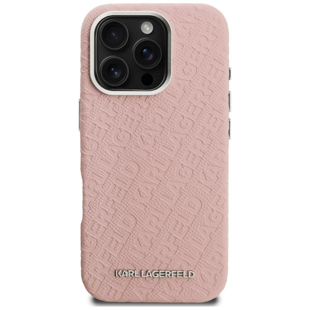 Karl Lagerfeld FW Stamped Karl MagSafe Case for iPhone 16 Pro Max - Pink_2