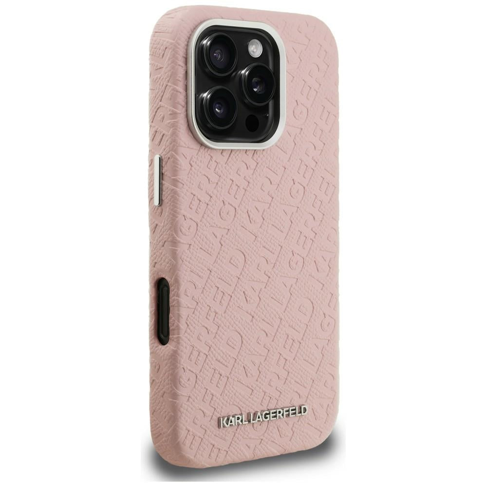 Karl Lagerfeld FW Stamped Karl MagSafe Case for iPhone 16 Pro Max - Pink_3