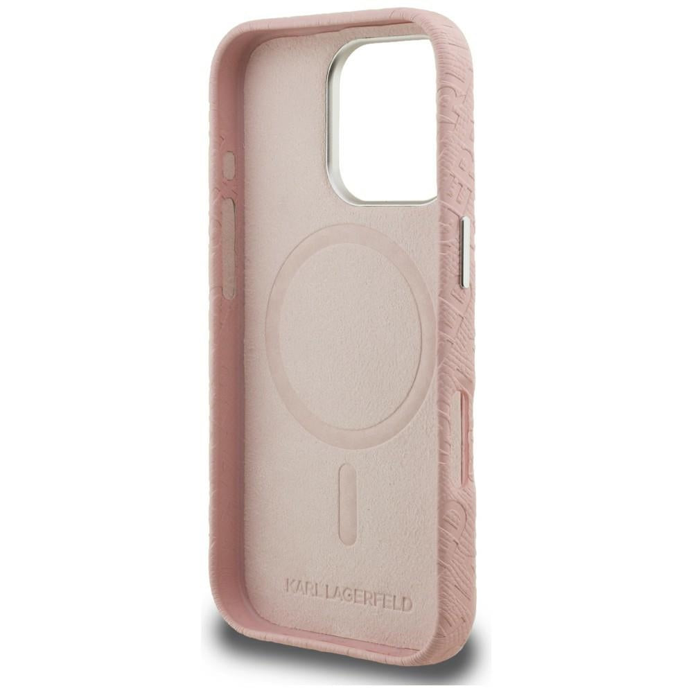 Karl Lagerfeld FW Stamped Karl MagSafe Case for iPhone 16 Pro Max - Pink_6