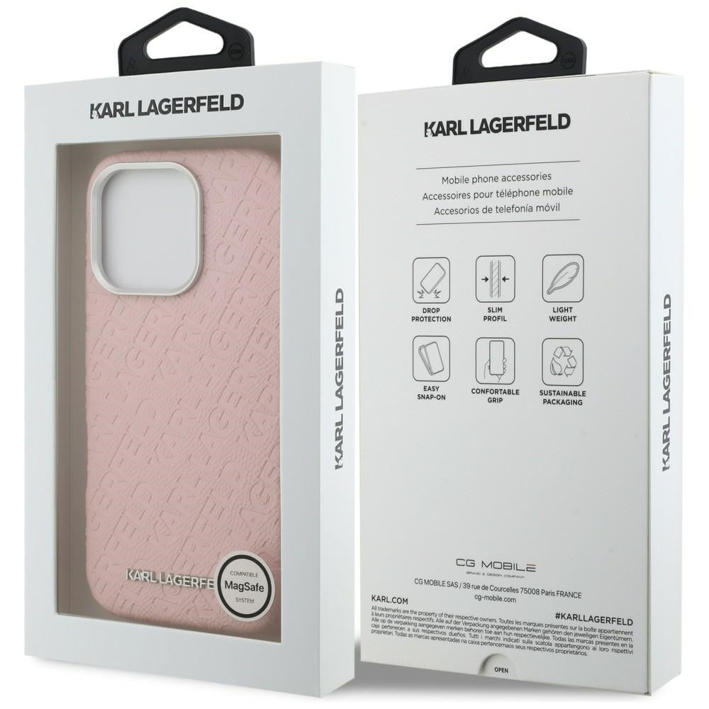 Karl Lagerfeld FW Stamped Karl MagSafe Case for iPhone 16 Pro Max - Pink_7