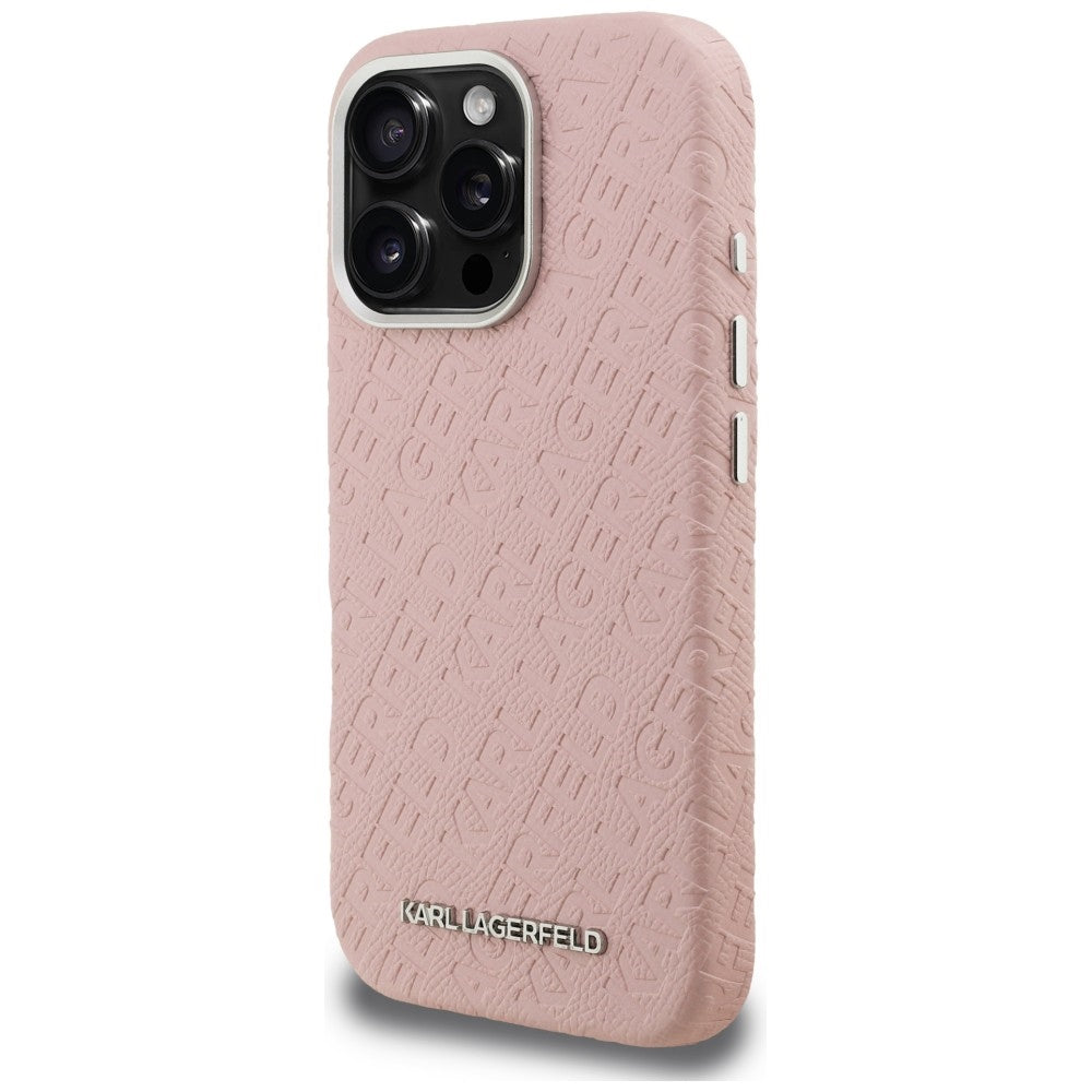 Karl Lagerfeld FW Stamped Karl MagSafe Case for iPhone 16 Pro - Pink_1