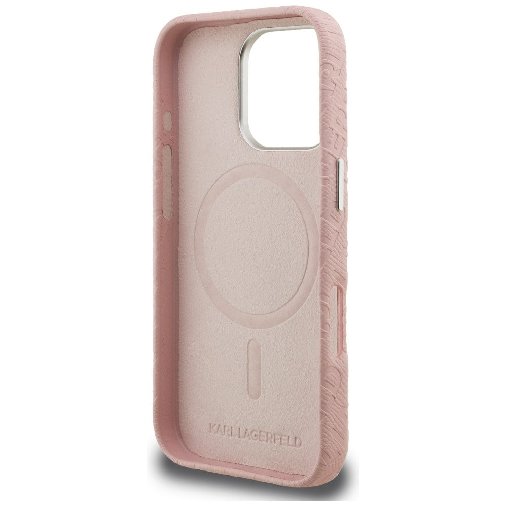 Karl Lagerfeld FW Stamped Karl MagSafe Case for iPhone 16 Pro - Pink_6