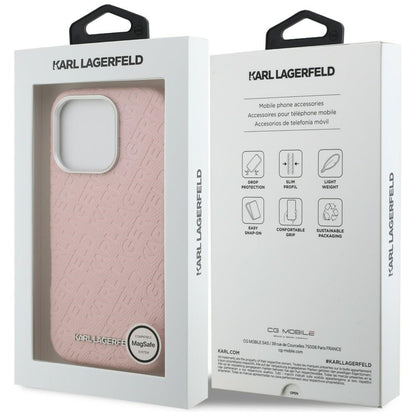 Karl Lagerfeld FW Stamped Karl MagSafe Case for iPhone 16 Pro - Pink_7