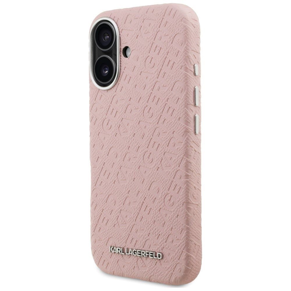 Karl Lagerfeld FW Stamped Karl MagSafe iPhone 16 Case - Pink_1