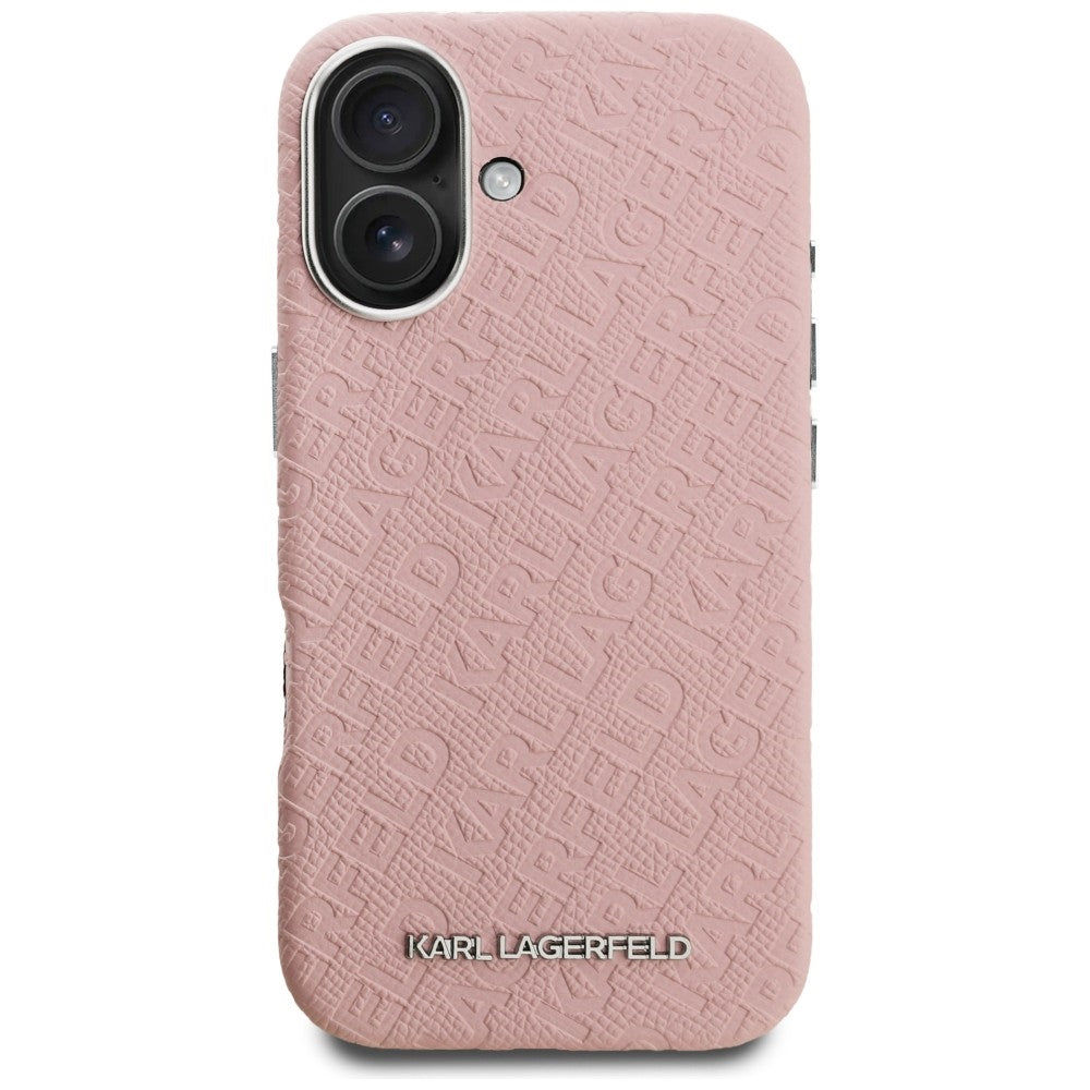 Karl Lagerfeld FW Stamped Karl MagSafe iPhone 16 Case - Pink_2