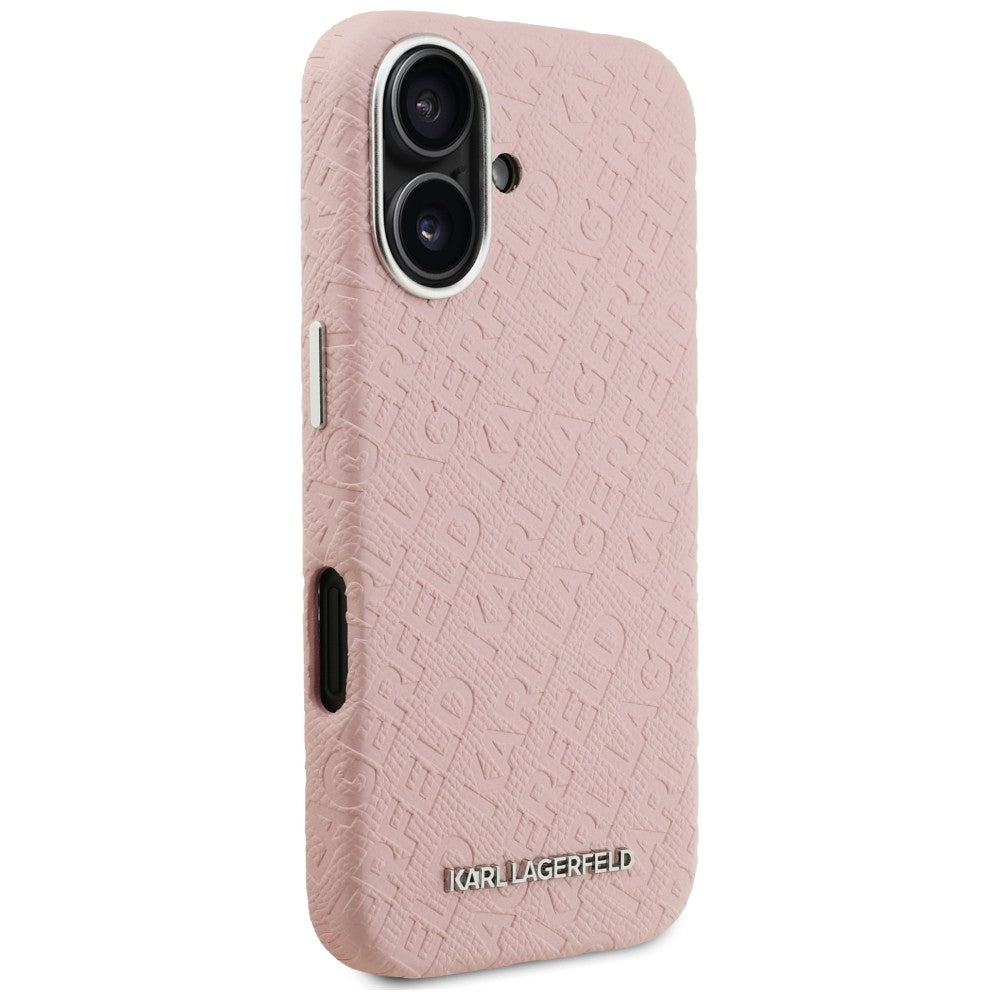 Karl Lagerfeld FW Stamped Karl MagSafe iPhone 16 Case - Pink_3