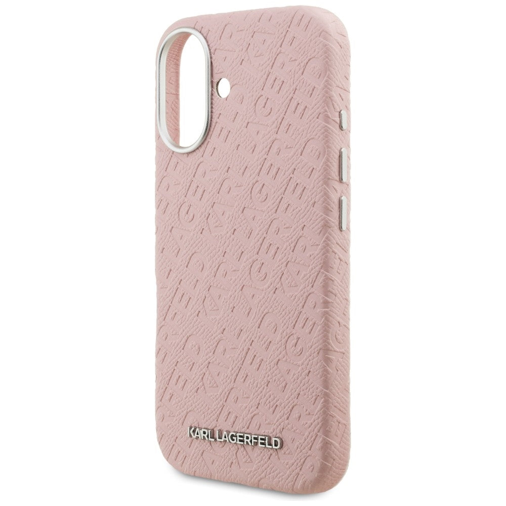 Karl Lagerfeld FW Stamped Karl MagSafe iPhone 16 Case - Pink_5