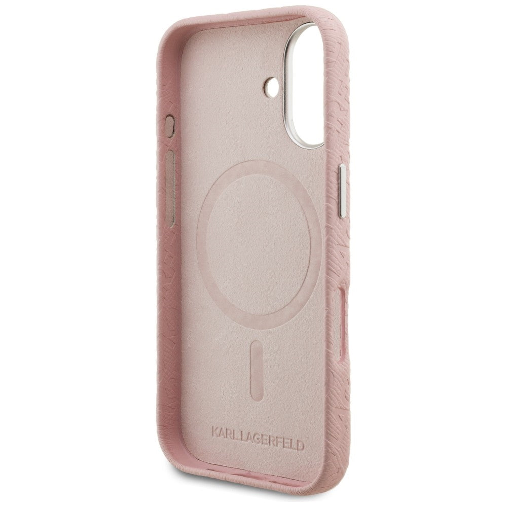 Karl Lagerfeld FW Stamped Karl MagSafe iPhone 16 Case - Pink_6