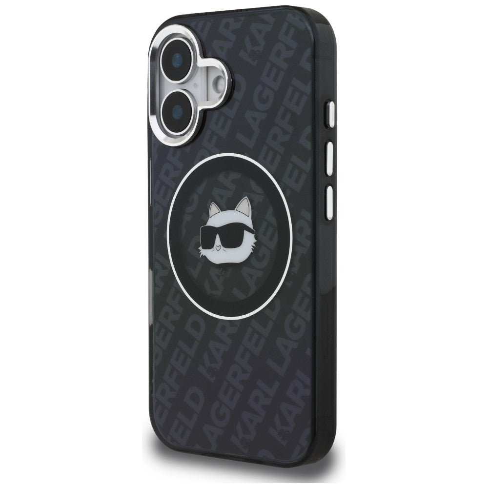 Karl Lagerfeld IML Choupette Head Logo MagSafe Case for iPhone 16 - Black_1