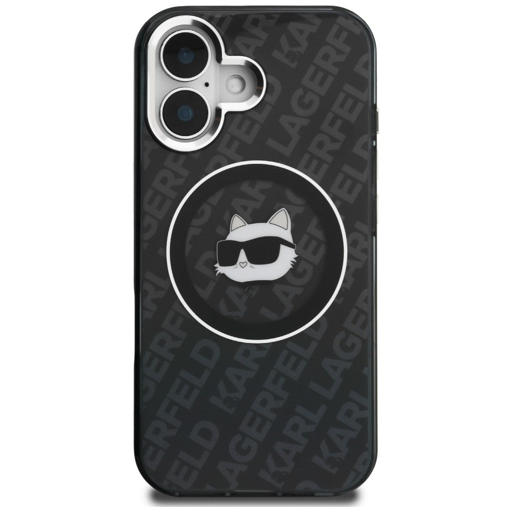 Karl Lagerfeld IML Choupette Head Logo MagSafe Case for iPhone 16 - Black_2