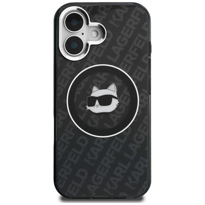 Karl Lagerfeld IML Choupette Head Logo MagSafe Case for iPhone 16 - Black_2