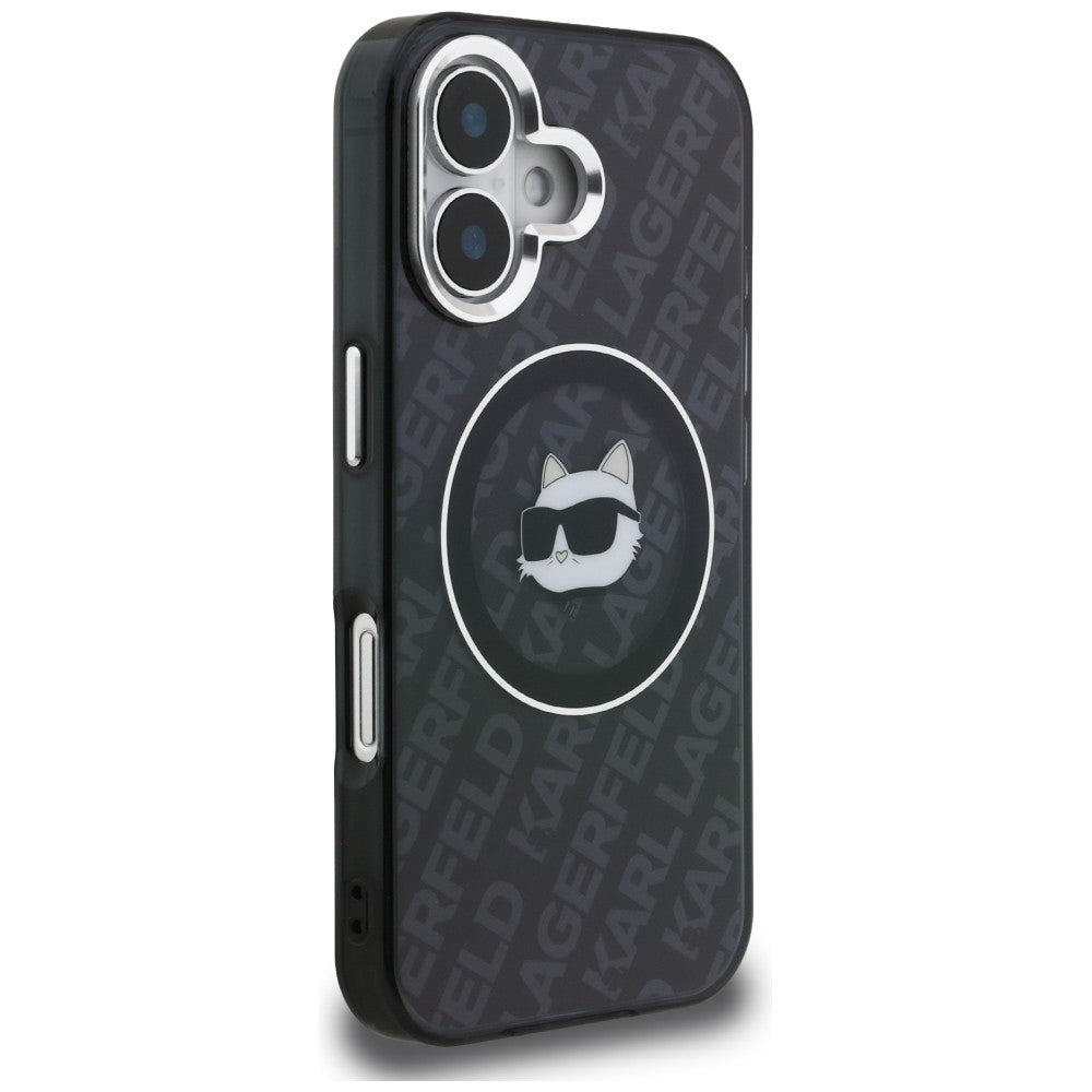 Karl Lagerfeld IML Choupette Head Logo MagSafe Case for iPhone 16 - Black_3
