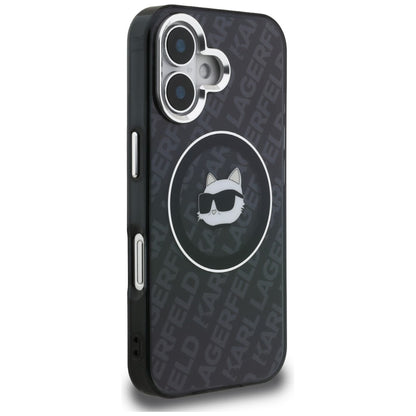 Karl Lagerfeld IML Choupette Head Logo MagSafe Case for iPhone 16 - Black_3