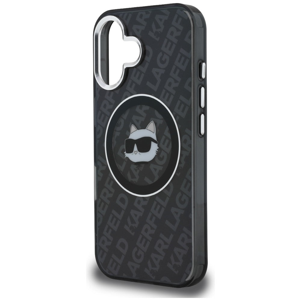 Karl Lagerfeld IML Choupette Head Logo MagSafe Case for iPhone 16 - Black_5