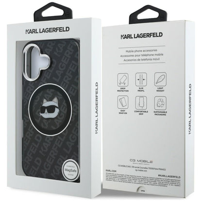 Karl Lagerfeld IML Choupette Head Logo MagSafe Case for iPhone 16 - Black_7