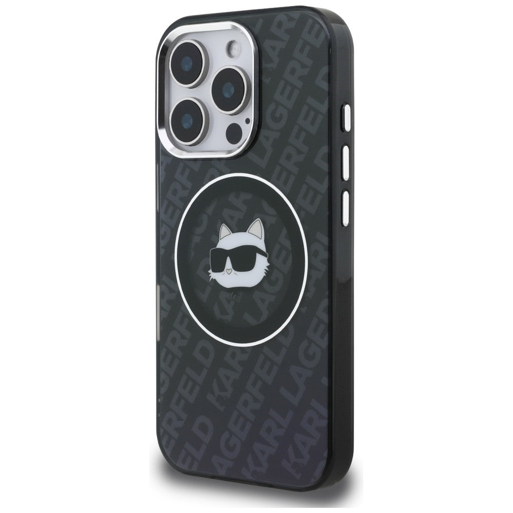 Karl Lagerfeld IML Choupette Head Logo MagSafe Case for iPhone 16 Pro - Black_1