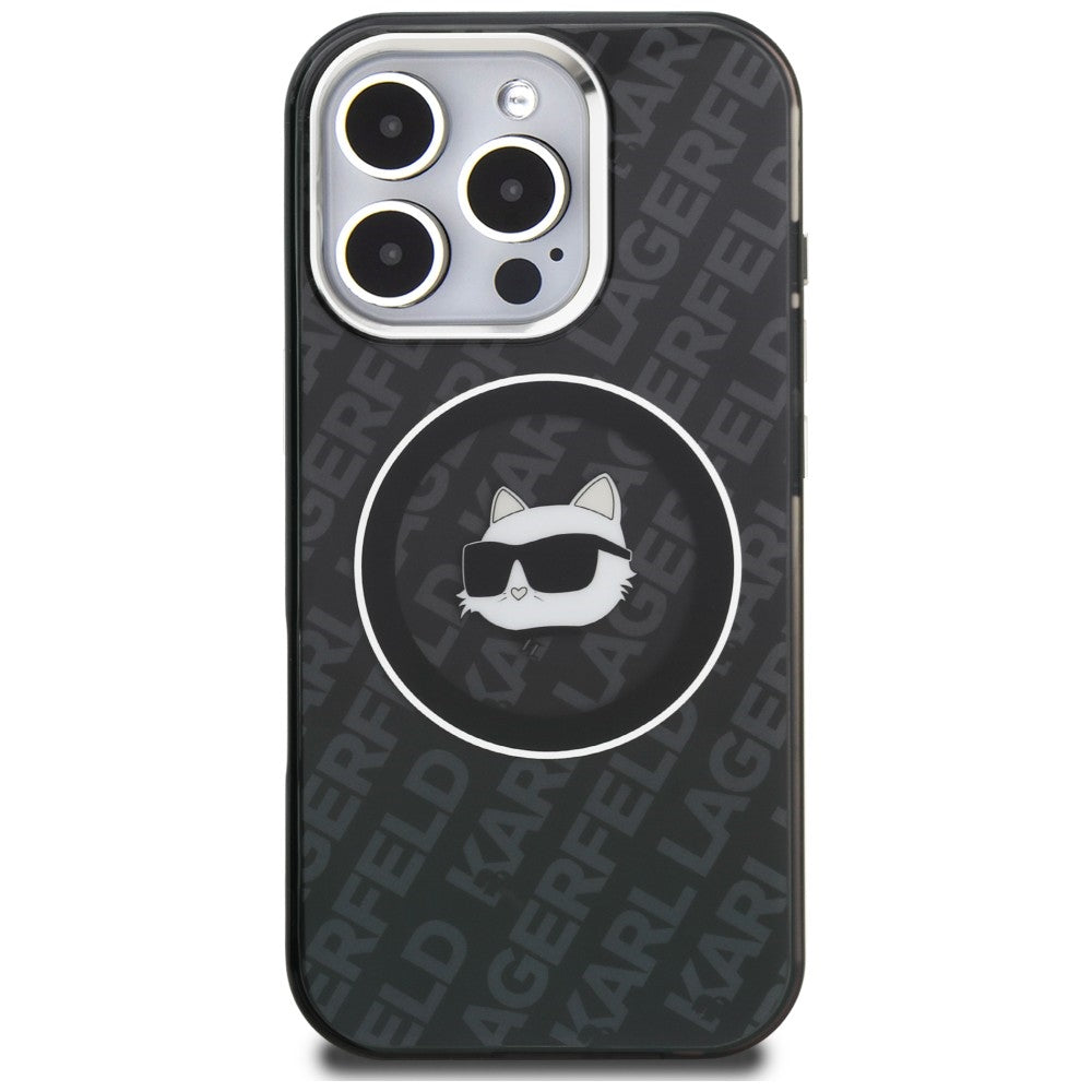 Karl Lagerfeld IML Choupette Head Logo MagSafe Case for iPhone 16 Pro - Black_2