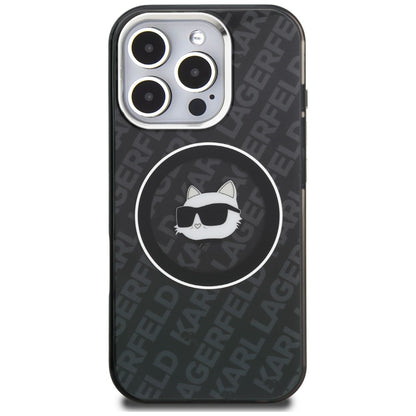 Karl Lagerfeld IML Choupette Head Logo MagSafe Case for iPhone 16 Pro - Black_2