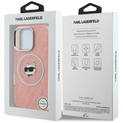 Karl Lagerfeld IML Choupette Head Logo MagSafe Case for iPhone 16 Pro Max - Pink_7