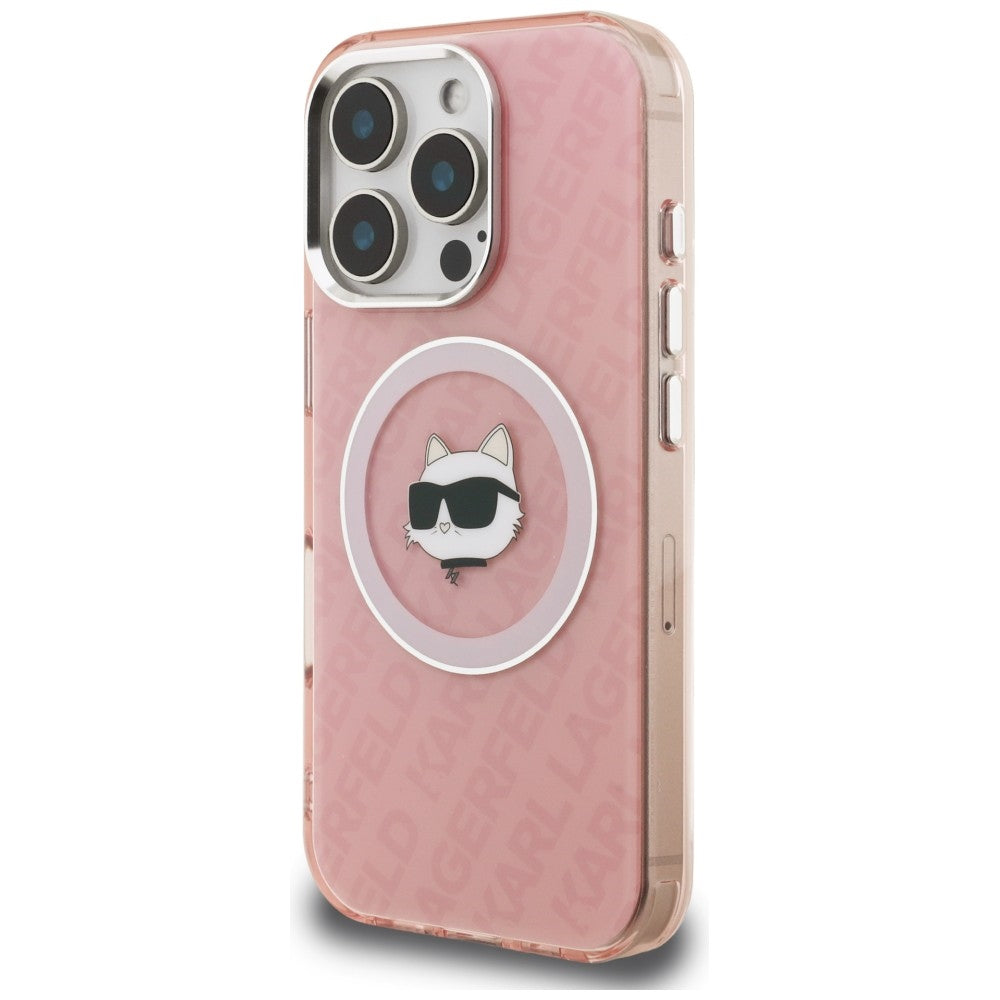 Karl Lagerfeld IML Choupette Head Logo MagSafe Case for iPhone 16 Pro - Pink_1