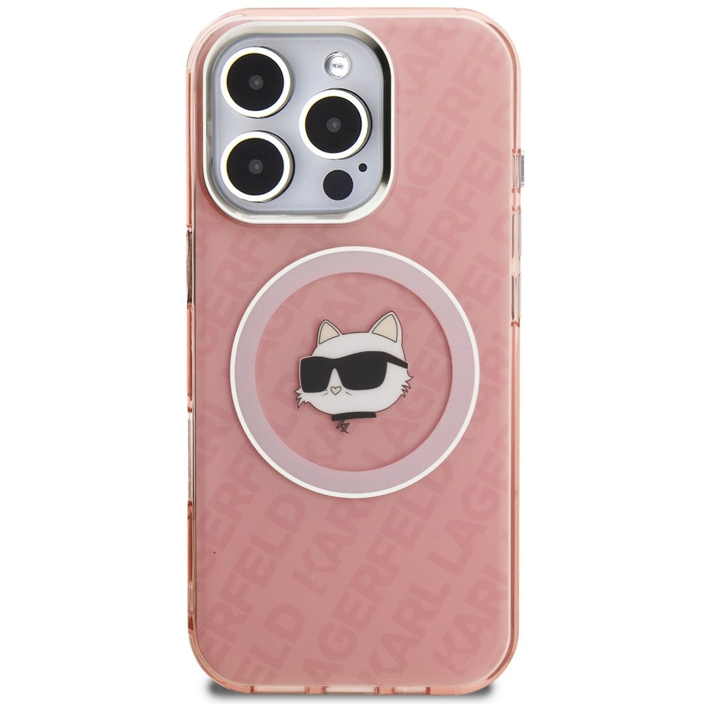 Karl Lagerfeld IML Choupette Head Logo MagSafe Case for iPhone 16 Pro - Pink_2