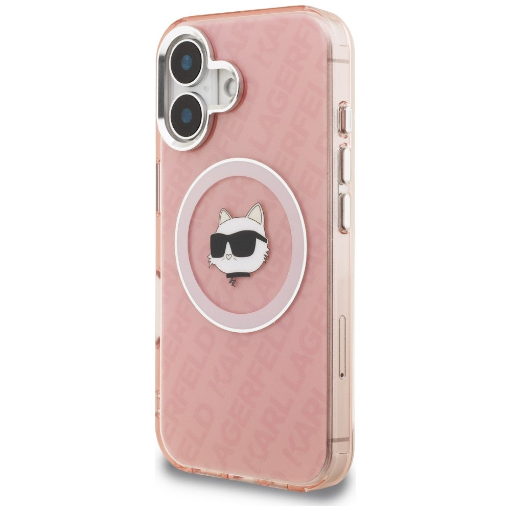 Karl Lagerfeld IML Choupette Head Logo MagSafe iPhone 16 Case - Pink_1