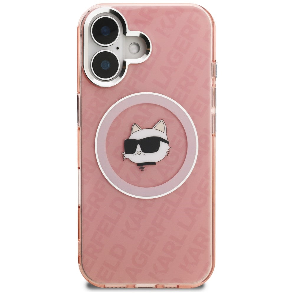 Karl Lagerfeld IML Choupette Head Logo MagSafe iPhone 16 Case - Pink_2