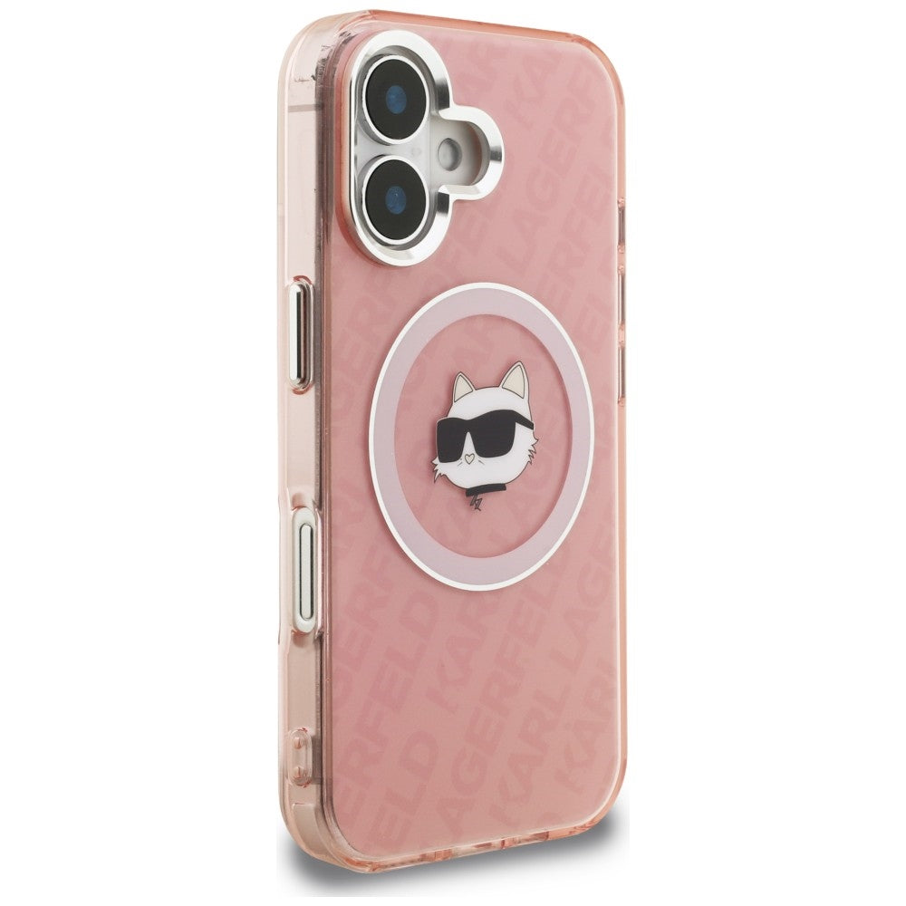 Karl Lagerfeld IML Choupette Head Logo MagSafe iPhone 16 Case - Pink_3