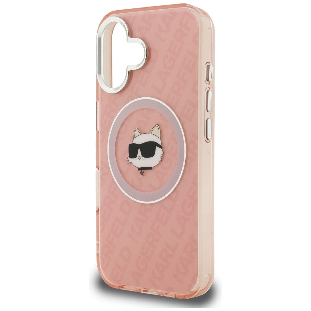 Karl Lagerfeld IML Choupette Head Logo MagSafe iPhone 16 Case - Pink_5