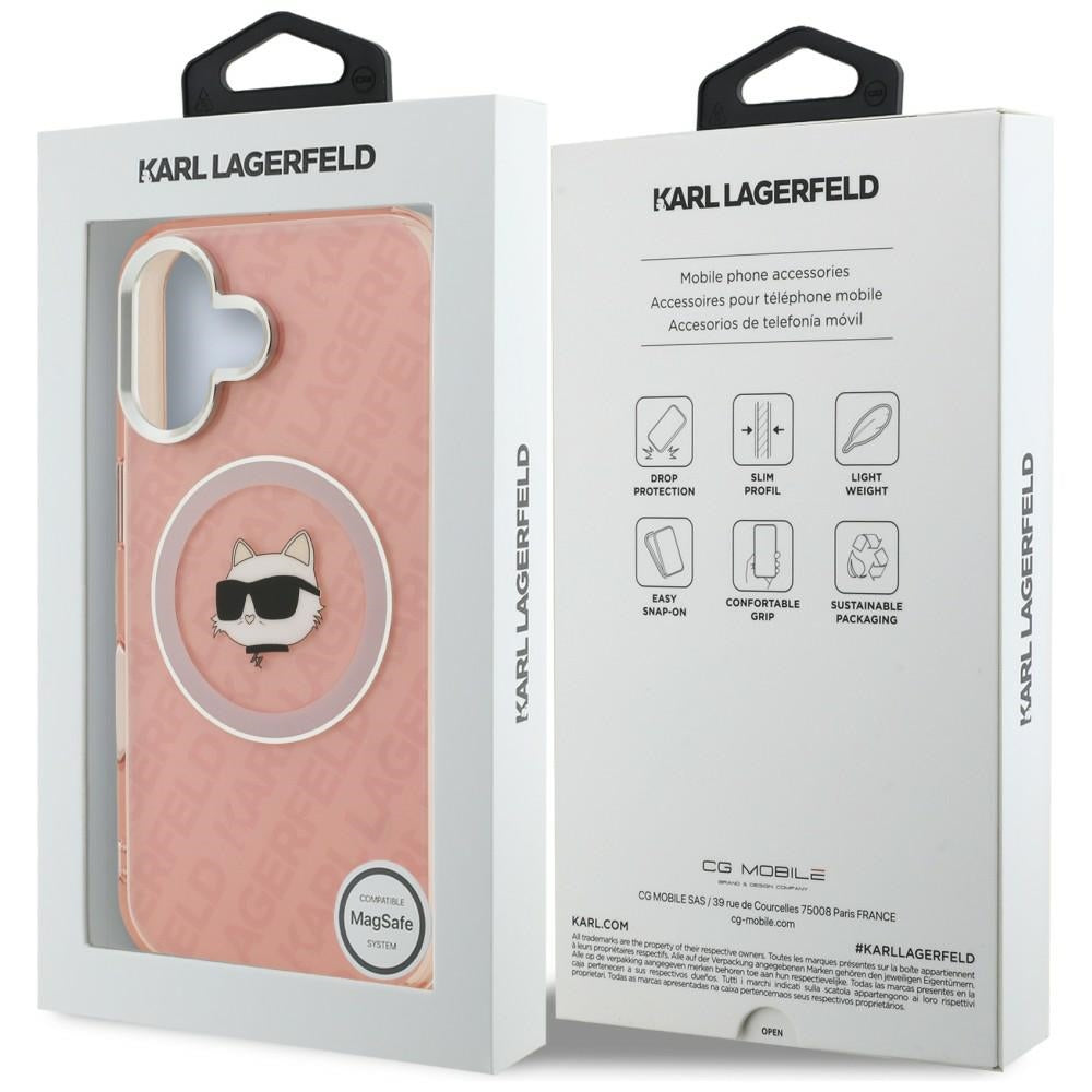 Karl Lagerfeld IML Choupette Head Logo MagSafe iPhone 16 Case - Pink_7