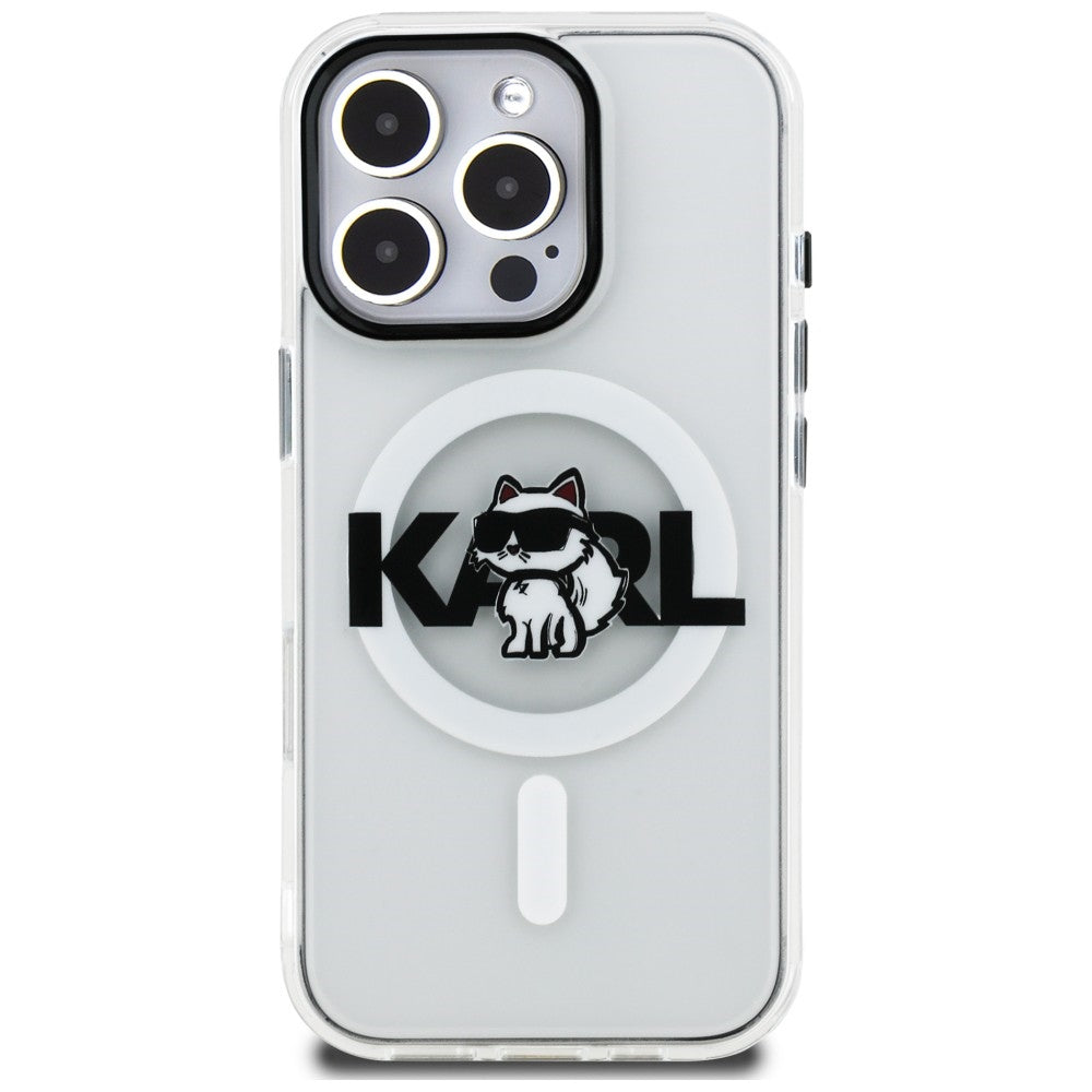 Karl Lagerfeld IML Choupette Sketch Logo MagSafe Case for iPhone 16 Pro Max - Clear_2