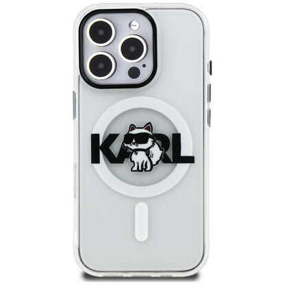 Karl Lagerfeld IML Choupette Sketch Logo MagSafe Case for iPhone 16 Pro Max - Clear_2