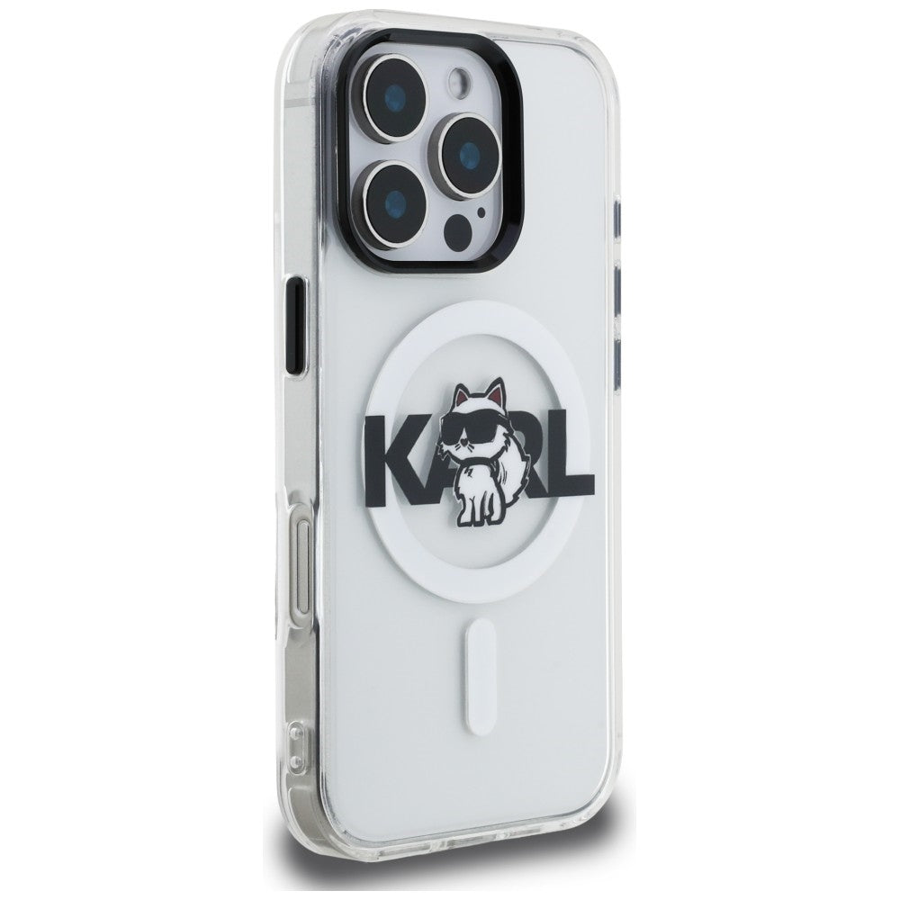 Karl Lagerfeld IML Choupette Sketch Logo MagSafe Case for iPhone 16 Pro Max - Clear_3