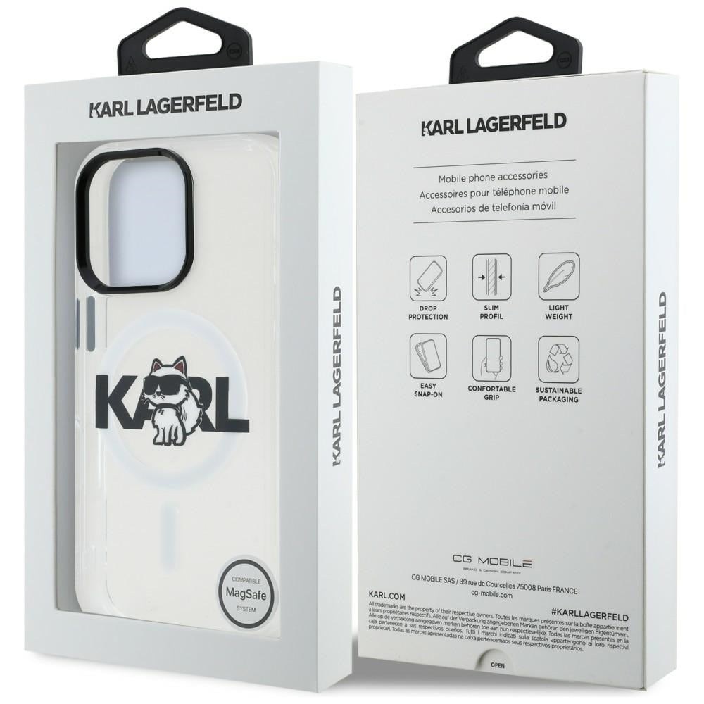Karl Lagerfeld IML Choupette Sketch Logo MagSafe Case for iPhone 16 Pro Max - Clear_7
