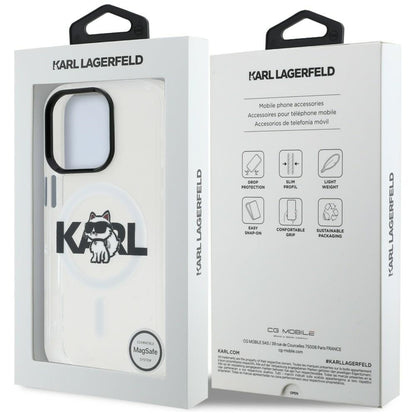 Karl Lagerfeld IML Choupette Sketch Logo MagSafe Case for iPhone 16 Pro Max - Clear_7