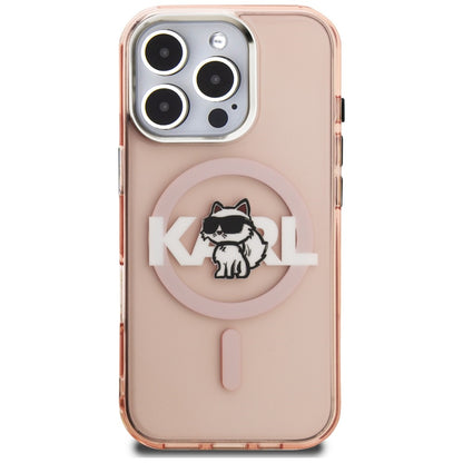 Karl Lagerfeld IML Choupette Sketch Logo MagSafe Case for iPhone 16 Pro Max - Pink_2