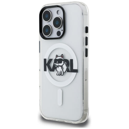 Karl Lagerfeld IML Choupette Sketch Logo MagSafe Case for iPhone 16 Pro - Clear_1